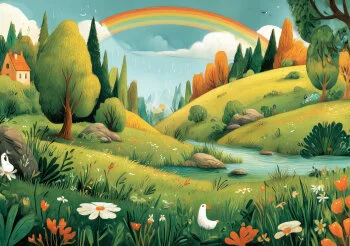 Regenbogen auf dem Land