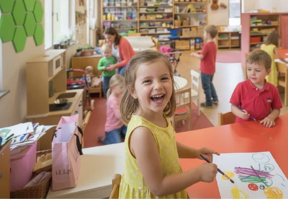Fröhliche Kinder in der KiTa